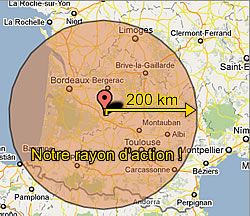 Notre zone de couverture pour les animations karaoké dans le sud-ouest (Aquitaine - Midi-Pyrénées